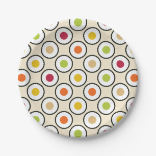 Prato De Papel Bolinhas Sushi Maki