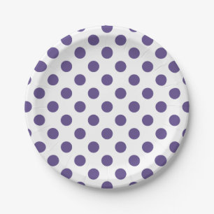Prato De Papel Bolinhas ultravioletas em branco