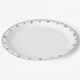 Prato De Papel Bolinhas verdes de Cinzas geométricas