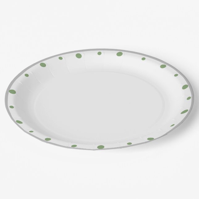 Prato De Papel Bolinhas verdes de Cinzas geométricas (Inclinado)