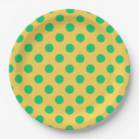 Bolinhas verdes em amarelo