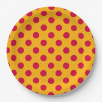 Bolinhas vermelhas em amarelo