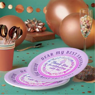 Prato De Papel Bolo de Aniversário com Coroa de Flores Personaliz