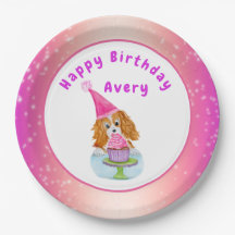 Bolo de Aniversário do Cavalier King Charles com A