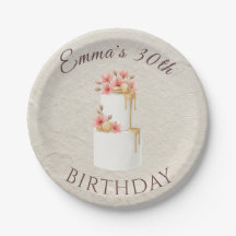 Bolo de Aniversário Floral Rosa Coral Elegante com