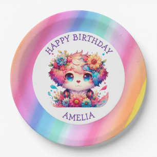 Prato De Papel Bolo de Aniversário Personalizado de Cachorro Anim