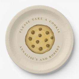 Prato De Papel Bolo de Biscoito Fofo Simples com Raspas de Chocol