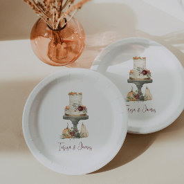 Prato De Papel Bolo de Camada de Queda Personalizado