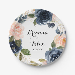 Prato De Papel Bolo de Casamento com Caligrafia de inverno