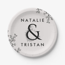 Prato De Papel Bolo Floral Ampersand Wedding