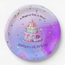 Bolo Unicórnio Brilho Azul Roxo Aniversário de 4 a