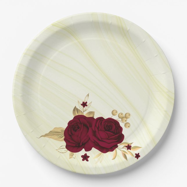 Prato De Papel bolor de flores (Frente)