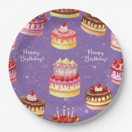 Prato De Papel Bolos com Velas, por Natasha Us