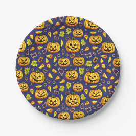 Prato De Papel Bolotas roxas e Abóbora