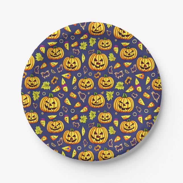 Prato De Papel Bolotas roxas e Abóbora (Frente)