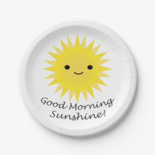 Prato De Papel Bom dia Sunshine Cute Kawaii Sun