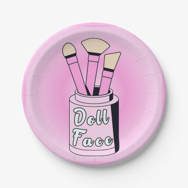 Prato De Papel Boneca Face - Tela de desenho 1940s (Frente)