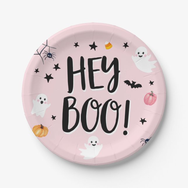 Prato De Papel Bonita Festa de aniversário de Halloween (Frente)