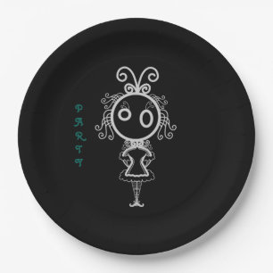 Prato De Papel Bonita Garota de Cartografia Kawaii