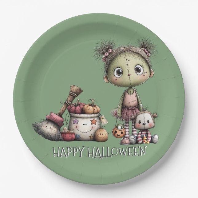 Prato De Papel Bonita Garota Frankenstein (Frente)