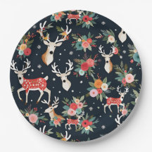 Bonita Reindeer Floral de Natal