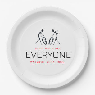 Prato De Papel Bonita, Silhouette Coconut Trees Padrão Natal