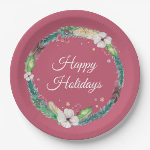 Prato De Papel Bonito Boho Holiday Wreath