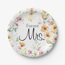 Prato De Papel Bonito Boho Orange Pink Watercolor Flores