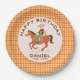 Prato De Papel Bonito cowby e Festa de aniversário