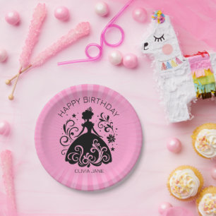 Prato De Papel Bonito Festa de aniversário da Princesa Personaliz