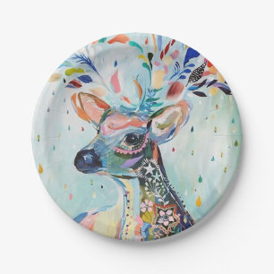Prato De Papel Bonito Moderno Deer Art Flower Antlers
