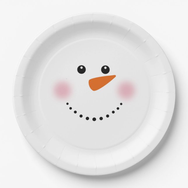 Prato De Papel Bonito Nose Nose Snowman (Frente)