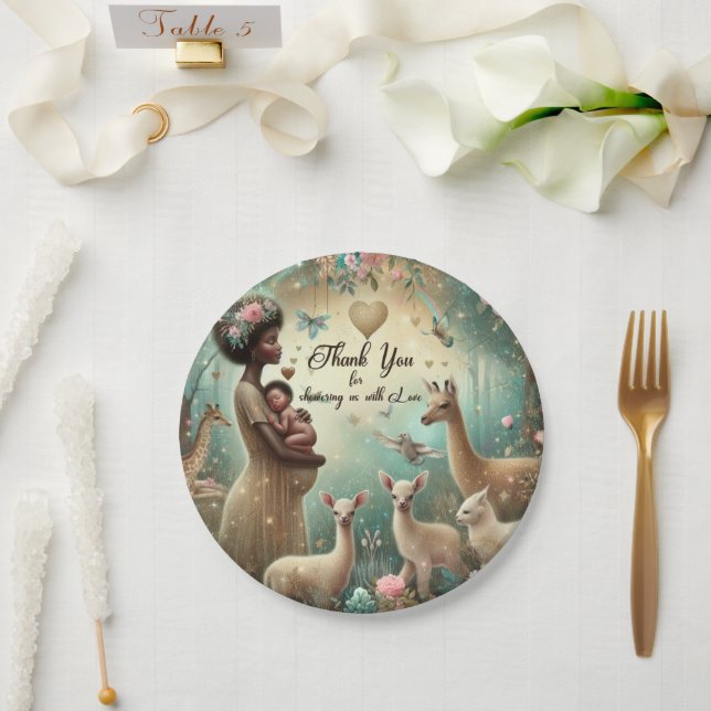 Prato De Papel Bonito Obrigado, chá de fraldas de papel. (Casamento)