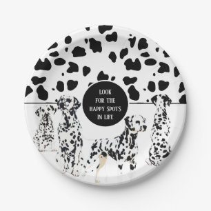 Prato De Papel Bonitos Dalmatianos Black & White Happy Spots