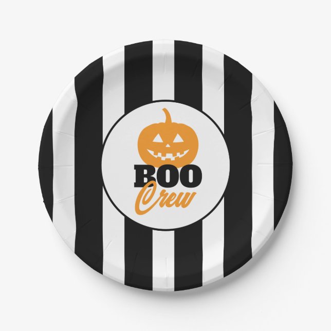Prato De Papel Boo Crew Jack O Lantern Halloween Party (Frente)