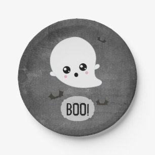 Prato De Papel Boo Cute Ghost Halloween Party