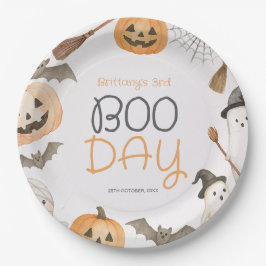 Prato De Papel Boo Day Spooky Halloween Birthday