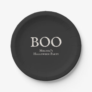 Prato De Papel Boo Festa de Halloween Vintage Preto