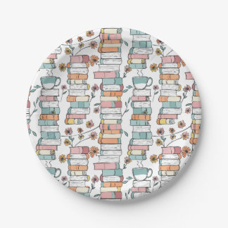 Prato De Papel Bookish Books Pastel Pink Paper Plates