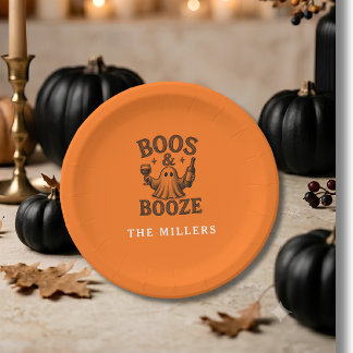 Prato De Papel Boos & Booze Vintage Ghost