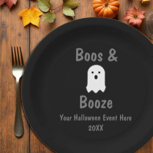 Prato De Papel Boos e Booze Halloween