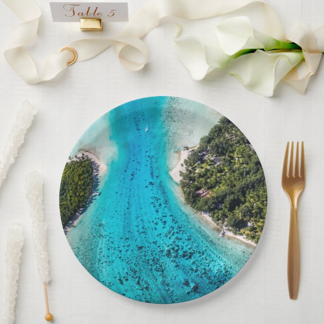 Prato De Papel Bora Bora - Caminho Para O Oceano (Casamento)