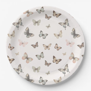 Prato De Papel Borboleta Aquarela Jardim Caprichoso Feminino