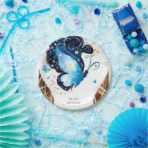 Borboleta Azul Whimsic Aniversário