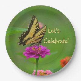 Prato De Papel Borboleta de Celebração de vamos