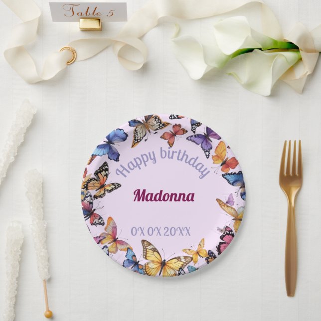 Prato De Papel Borboleta de Vidro Estendida 2 (Casamento)