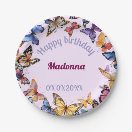 Prato De Papel Borboleta de Vidro Estendida 2