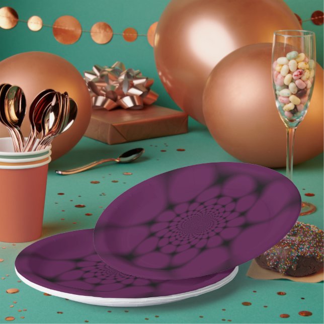 Prato De Papel Borboleta Preta Roxa Petal (Múltiplo)