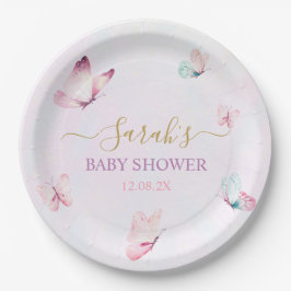 Prato De Papel Borboleta rosa encantada
