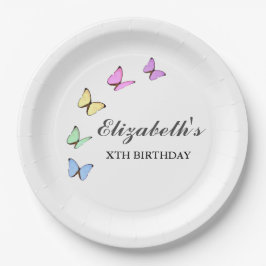 Prato De Papel Borboletas Coloridas Aniversário